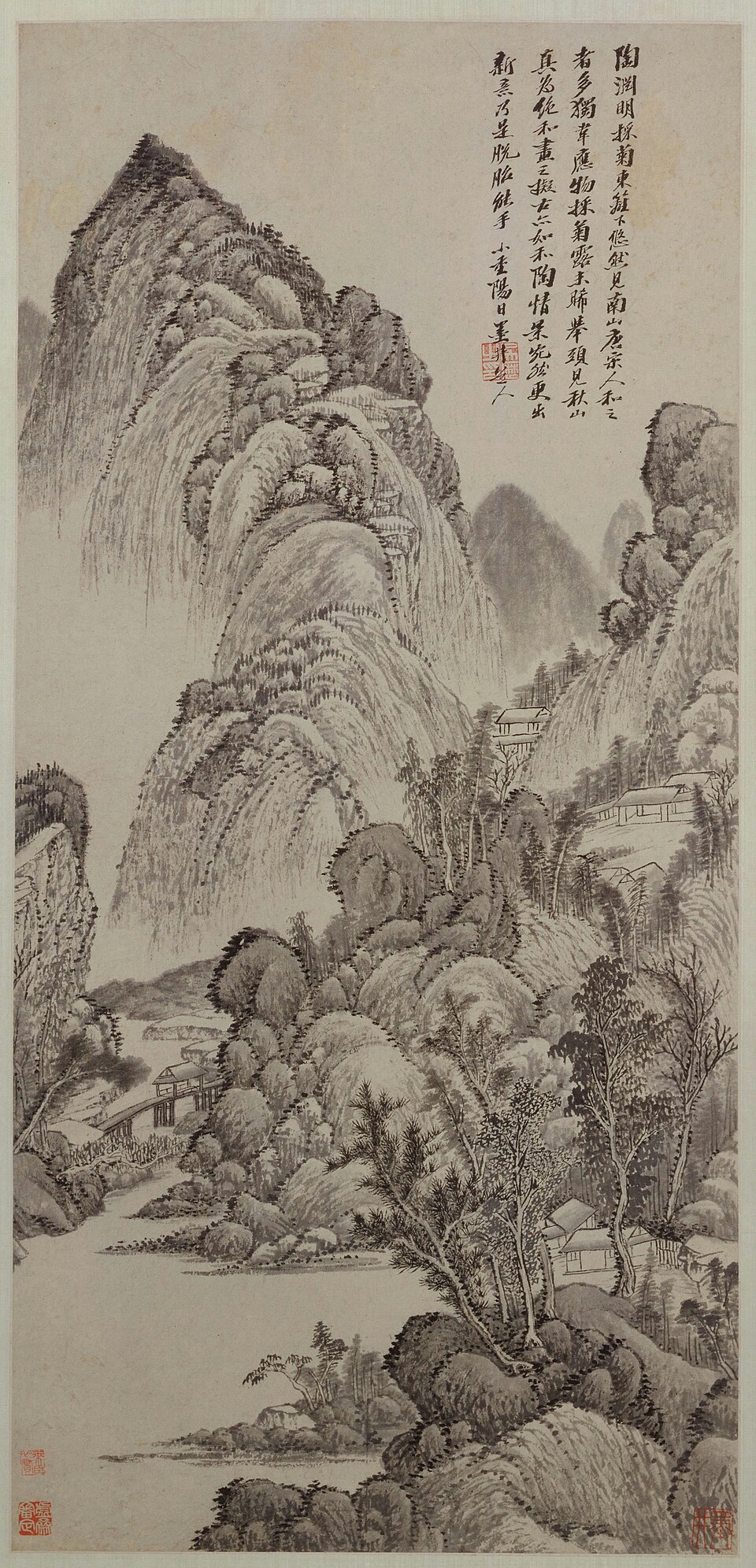 吴历拟古脱古图轴