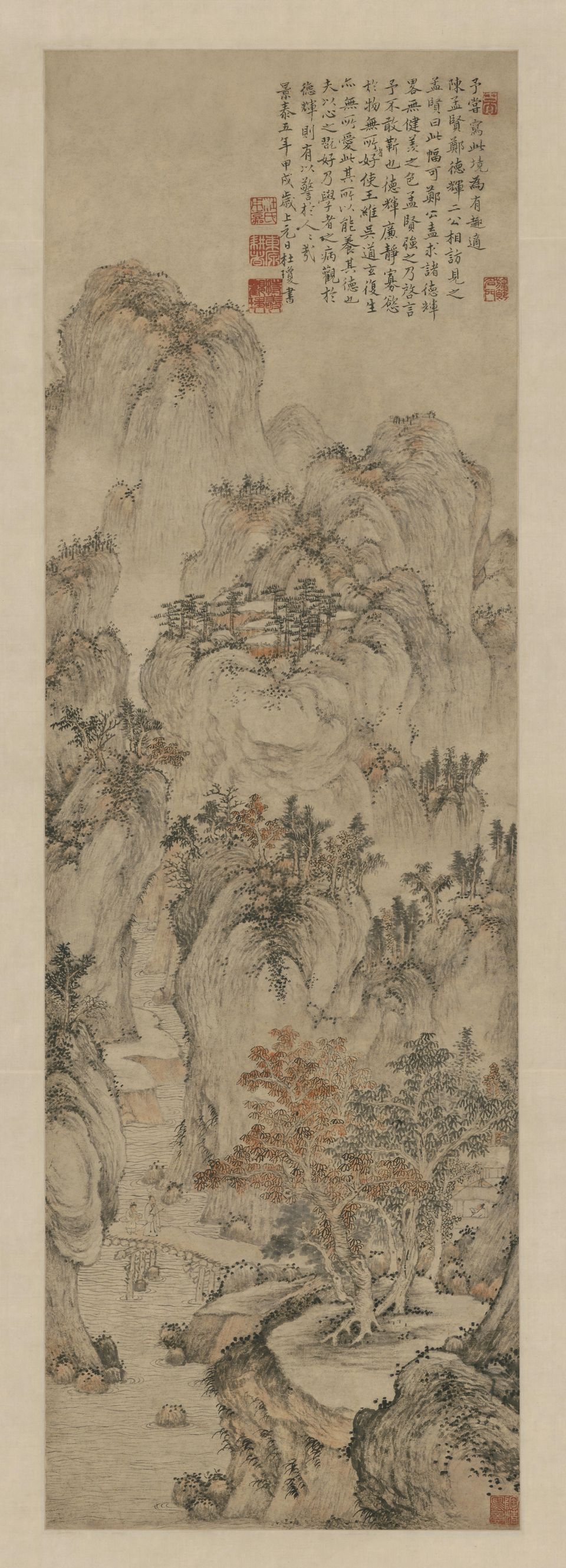 杜琼山水图轴