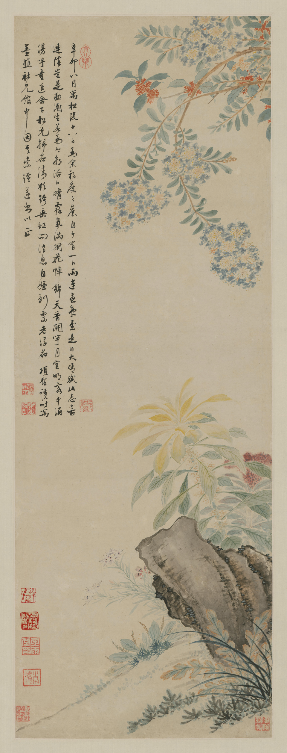 项圣谟花卉轴