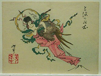 The Angel with the Heavenly Cloak at Miho, from the series Yoshitoshi ryakuga (Sketches by Yoshitoshi)