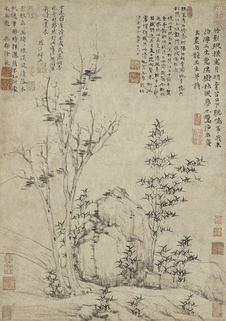 琪树秋风图轴