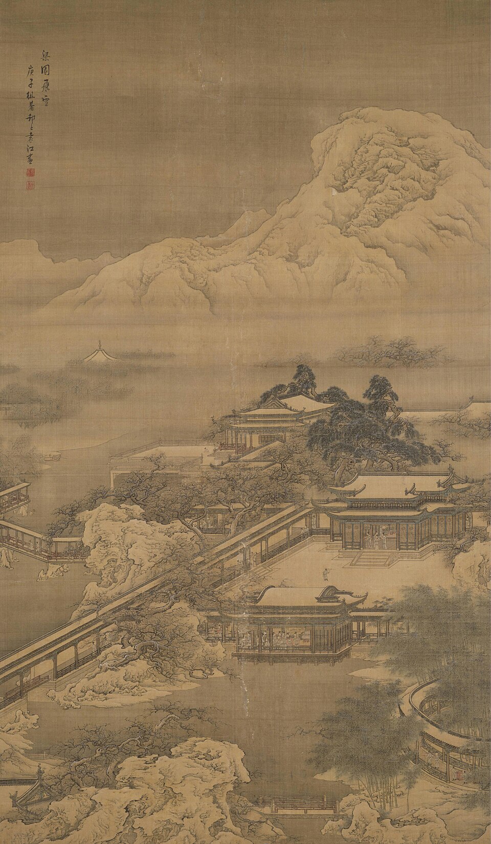 袁江梁园飞雪图轴