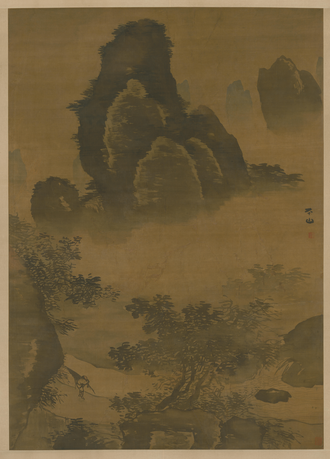 张路山雨欲来图轴