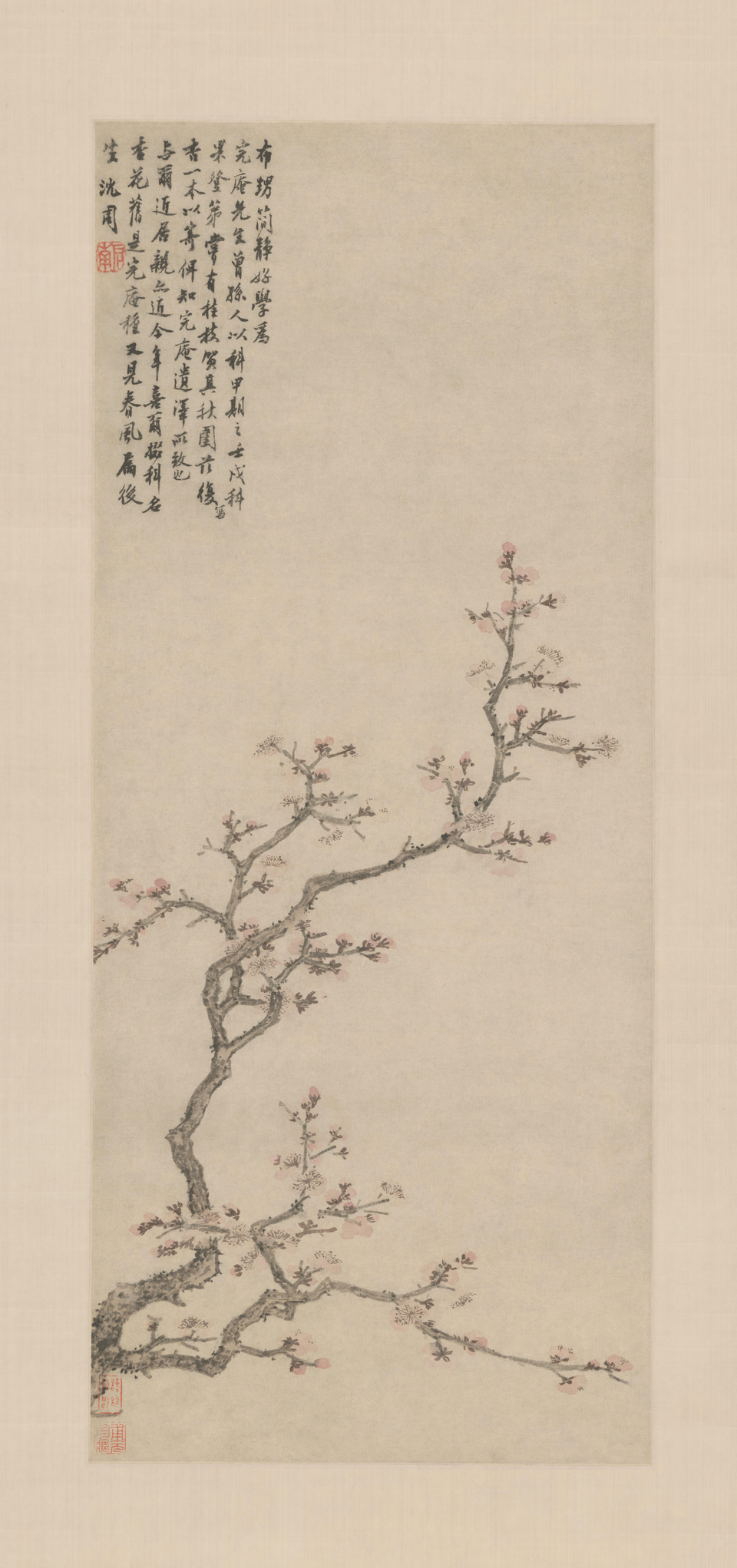 沈周杏花图轴