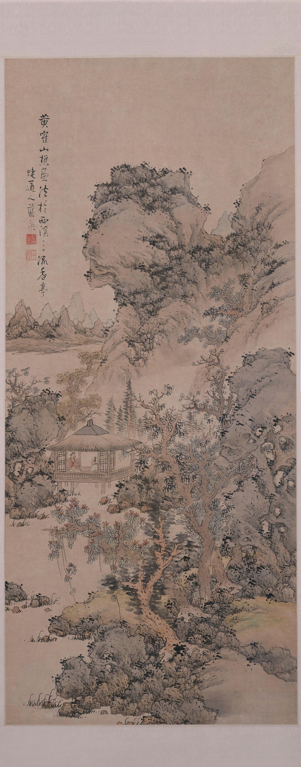 蓝瑛仿王蒙山水图轴