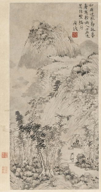 陈道復山水图轴