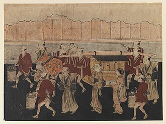 婚礼錦貞女車 輿入り