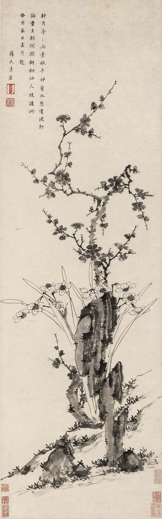 明 薛素素梅花水仙图轴