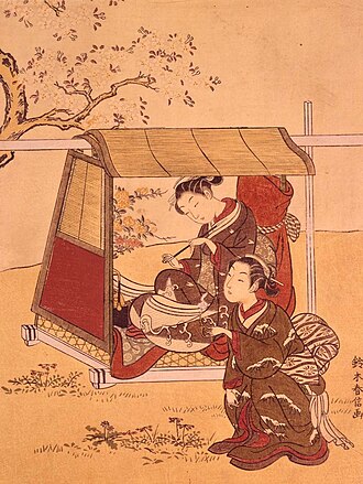 桜下駕篭美人