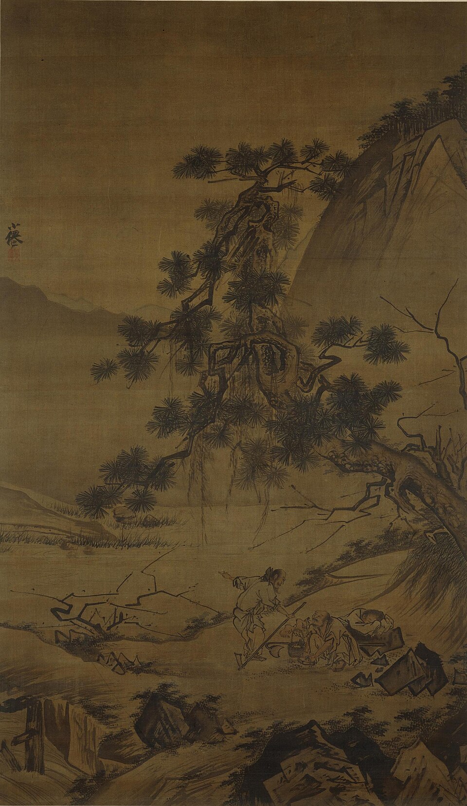 明 吴伟松阴小憩图轴