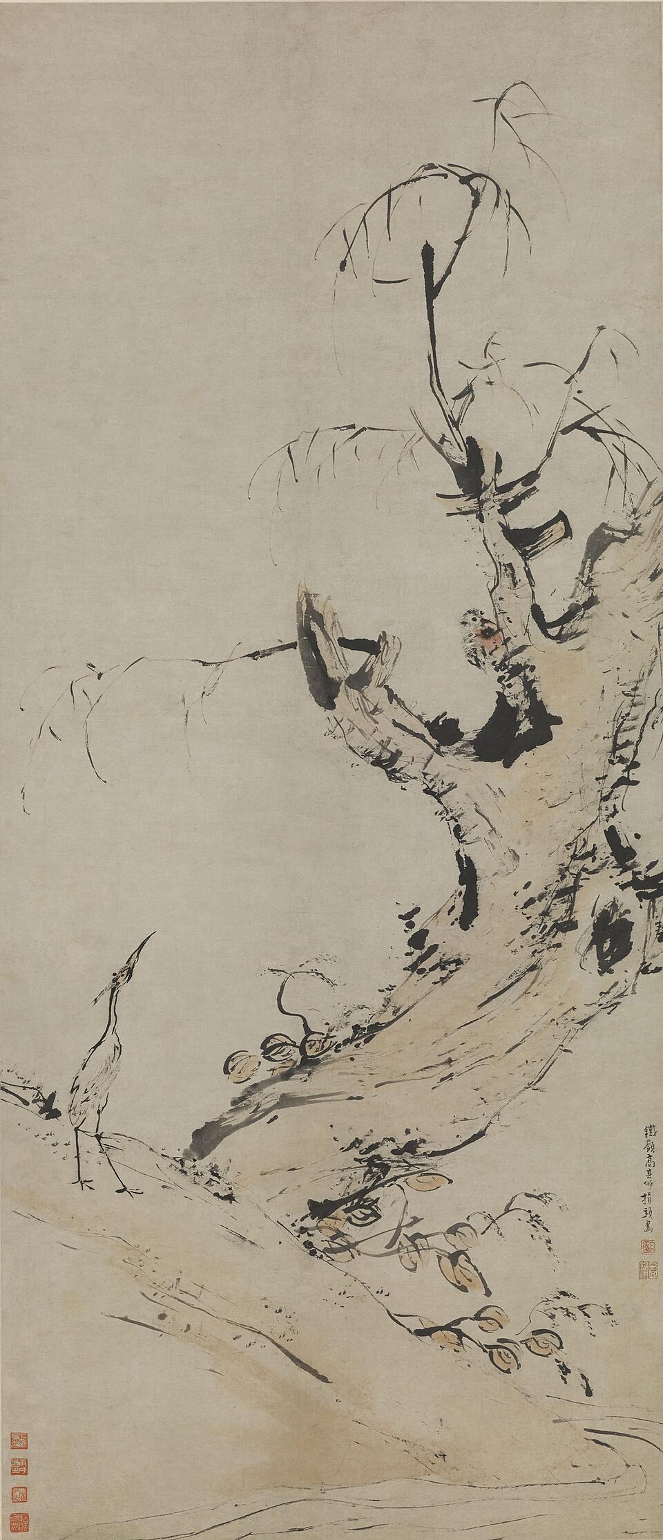 清 高其佩 指画秋柳图轴