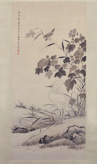 蒋廷锡芙蓉鹭鸶图轴