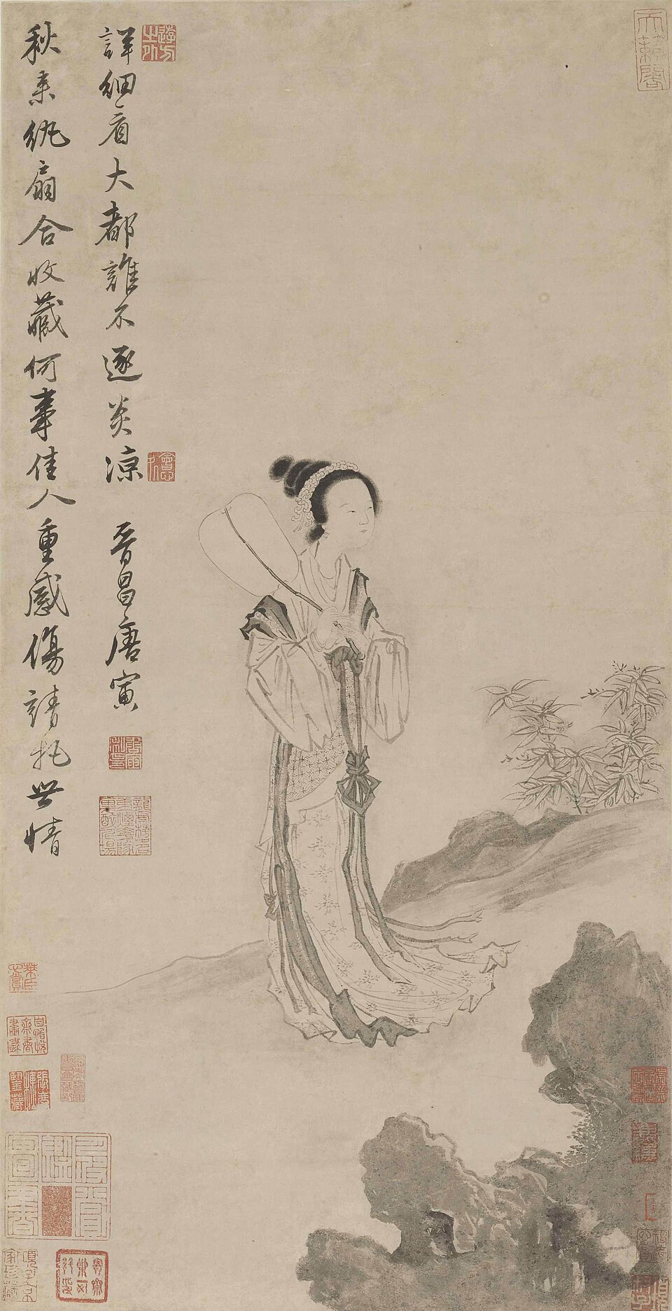 秋风纨扇图轴