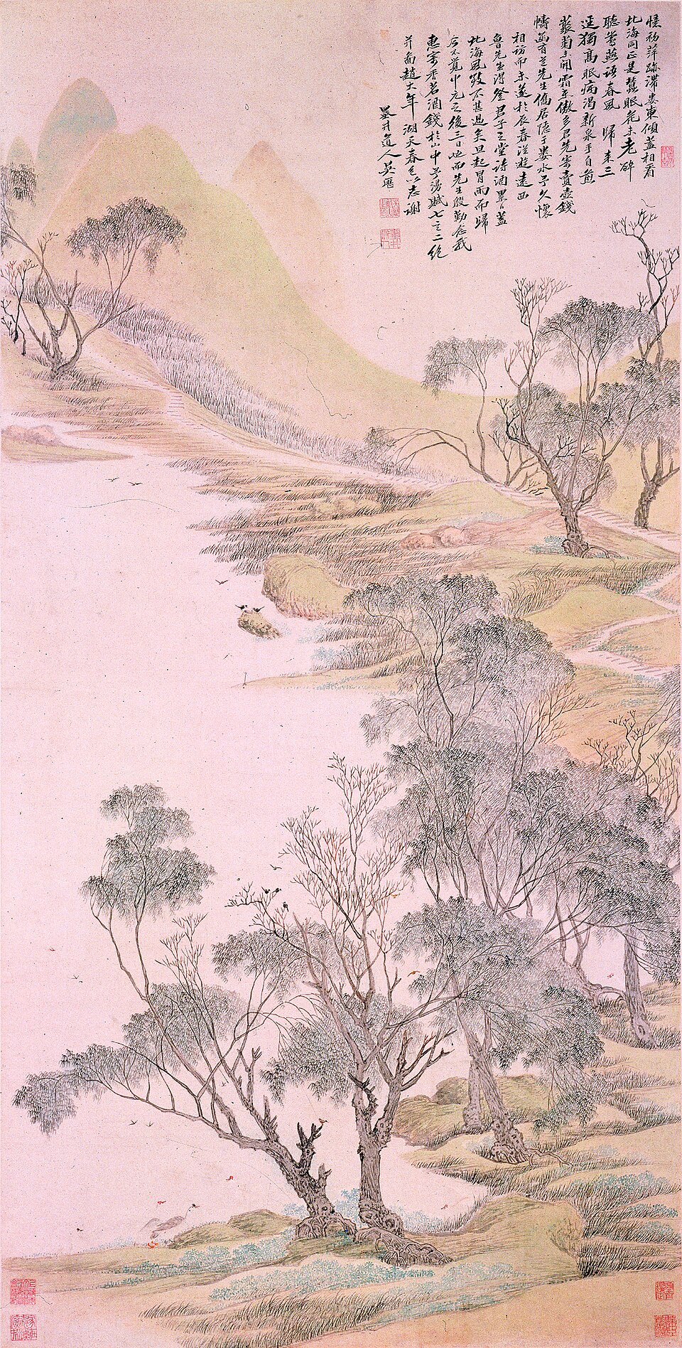 清  吴历  湖天春色图轴