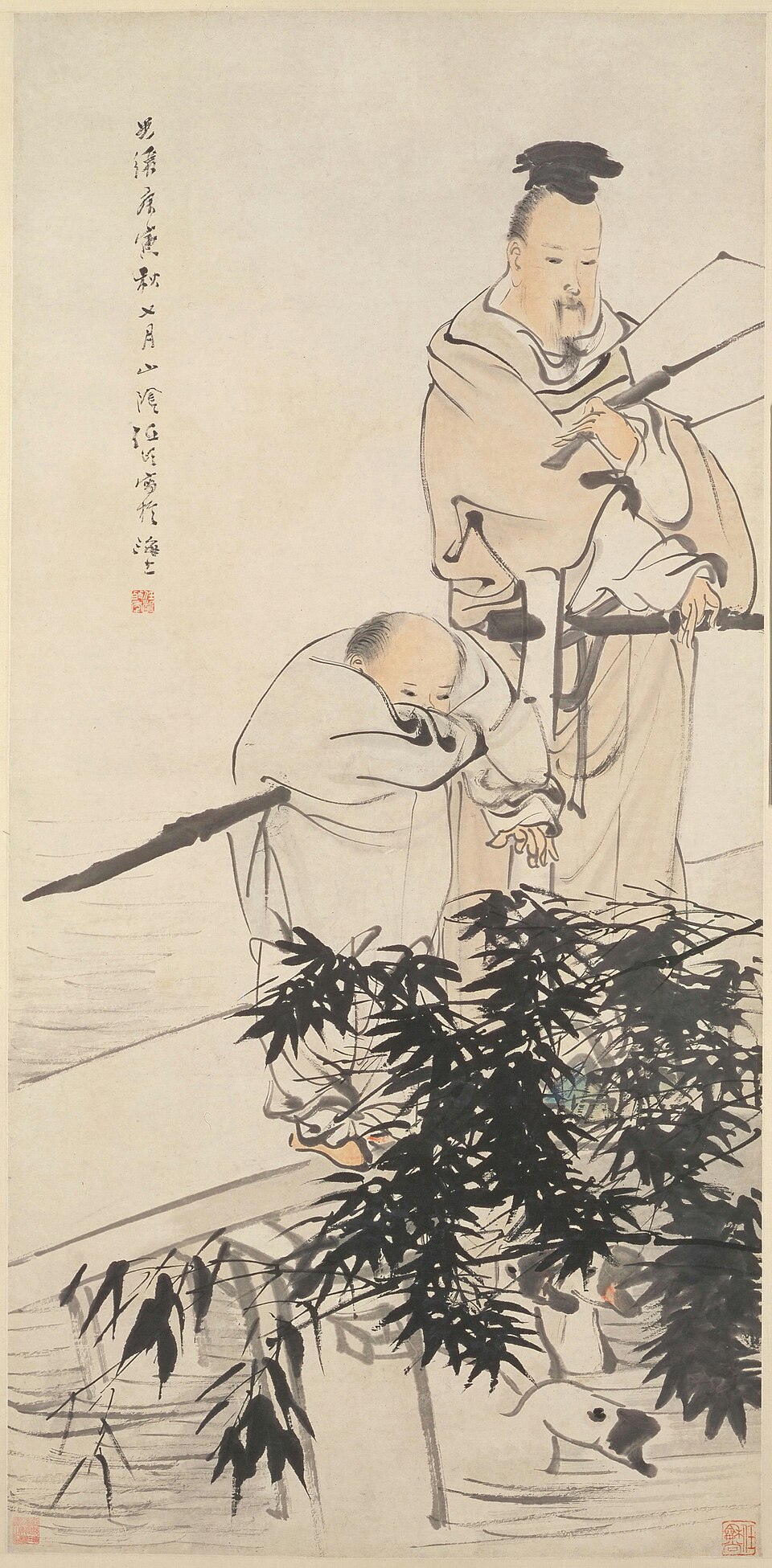 任颐羲之爱鹅图轴