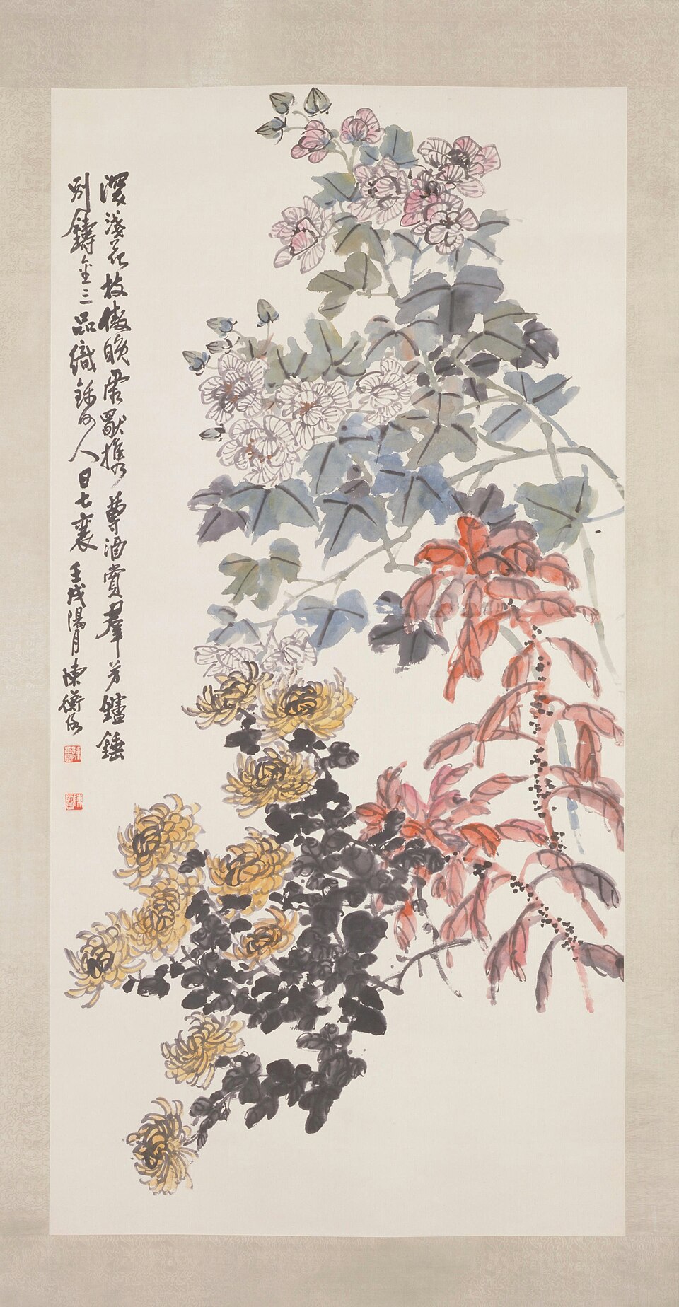 陈师曾秋花图轴