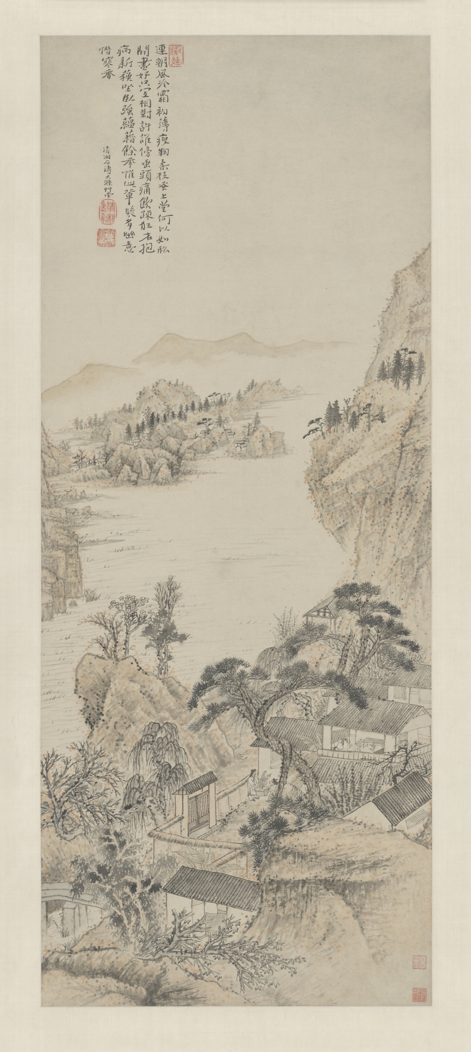 石涛对菊图轴