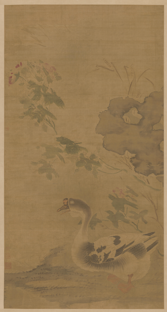 孙隆芙蓉鹅图轴