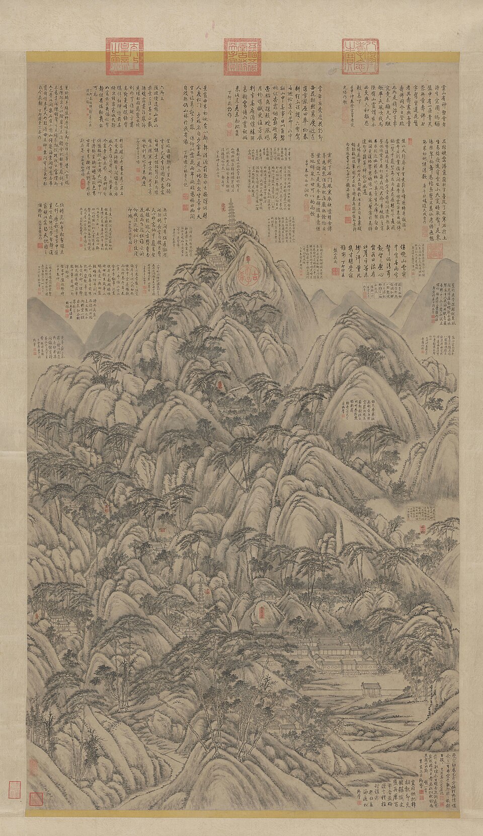 弘历盘山图轴