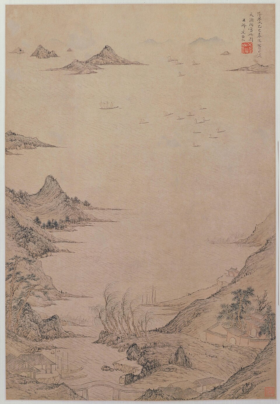 文伯仁泛太湖图轴