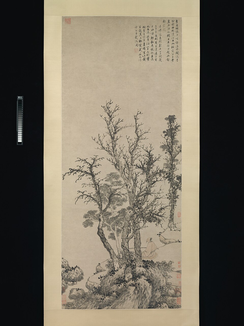 秋林閒釣圖