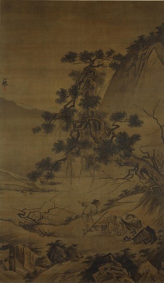明 吴伟松阴小憩图轴