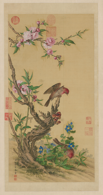 郎世宁花鸟图轴