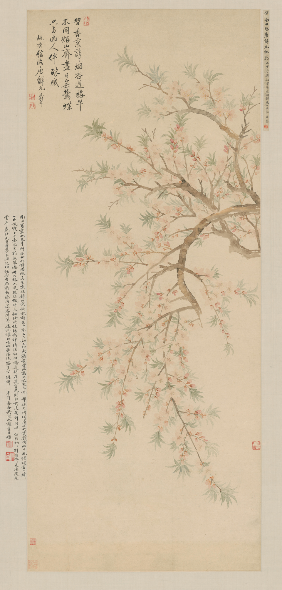 恽寿平桃花图轴