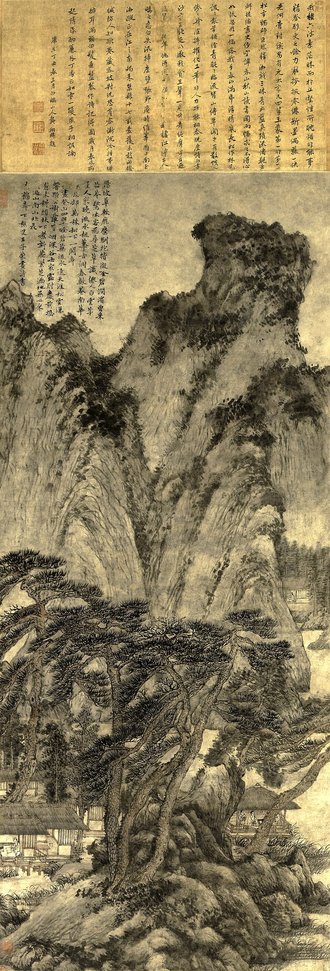 元  王蒙  春山读书图轴