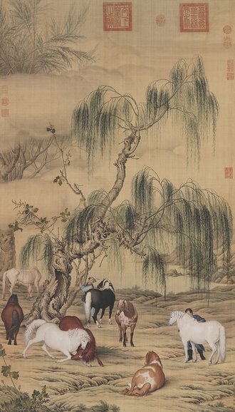 清郎世寧八駿圖　軸