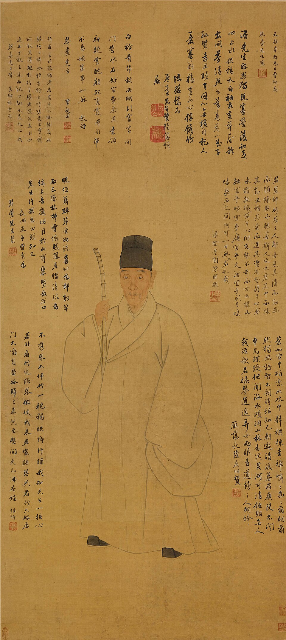 明 曾鲸画潘琴台肖像轴
