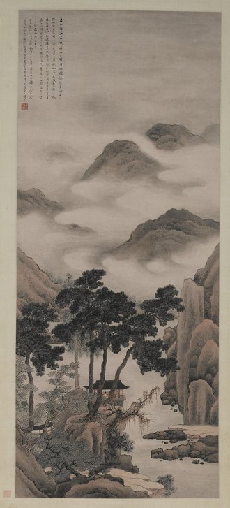 清 张釜 夏山欲雨图轴