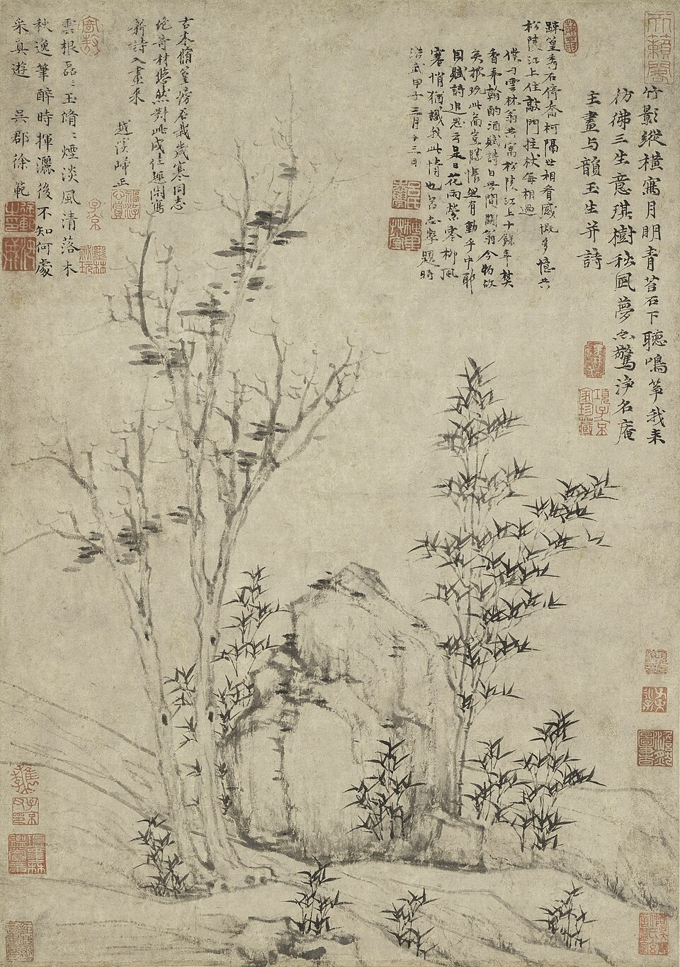 琪树秋风图轴