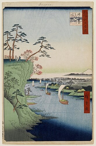 名所江戸百景 鴻の台とね川風景