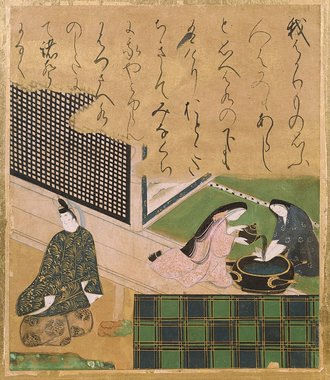 伊勢物語図色紙　水鏡