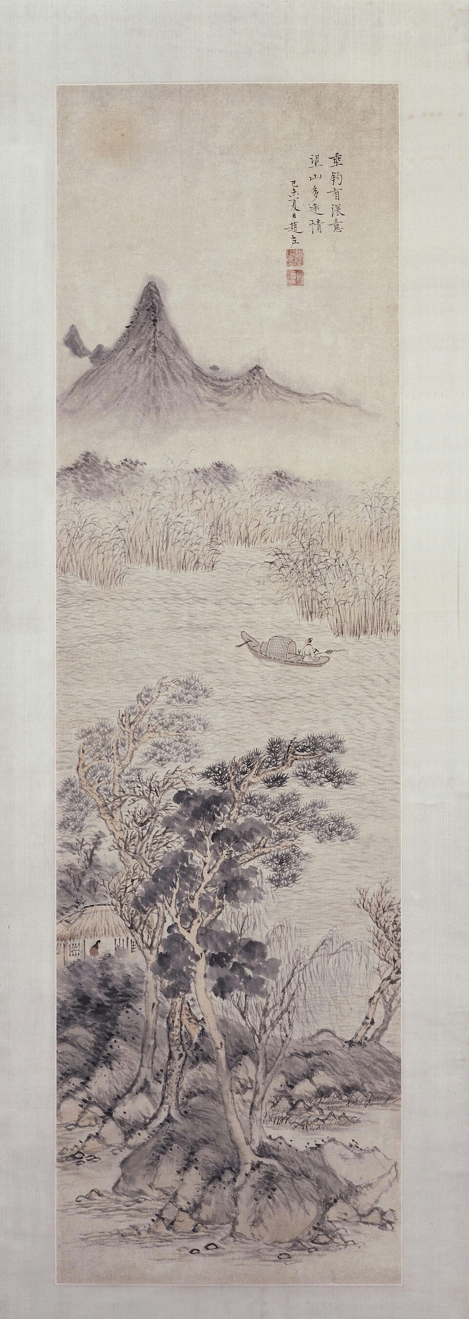 赵左山水图轴（望山垂钓）
